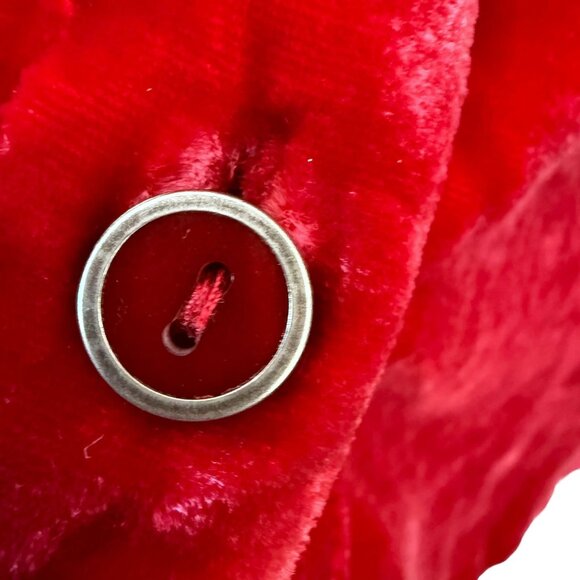 Coldwater Creek Velvet Top Womens Plus Size 1X Red Silk Blend Button up Blouse - Picture 6 of 8